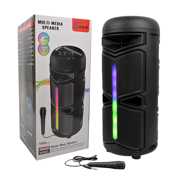 Boxă Portabilă Bluetooth ZQS-4293, Wireless, Subwoofer Puternic, Lumini RGB