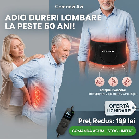 Centură Magnetică Lombară cu Dublă Compresie și Tije Metalice de Susținere