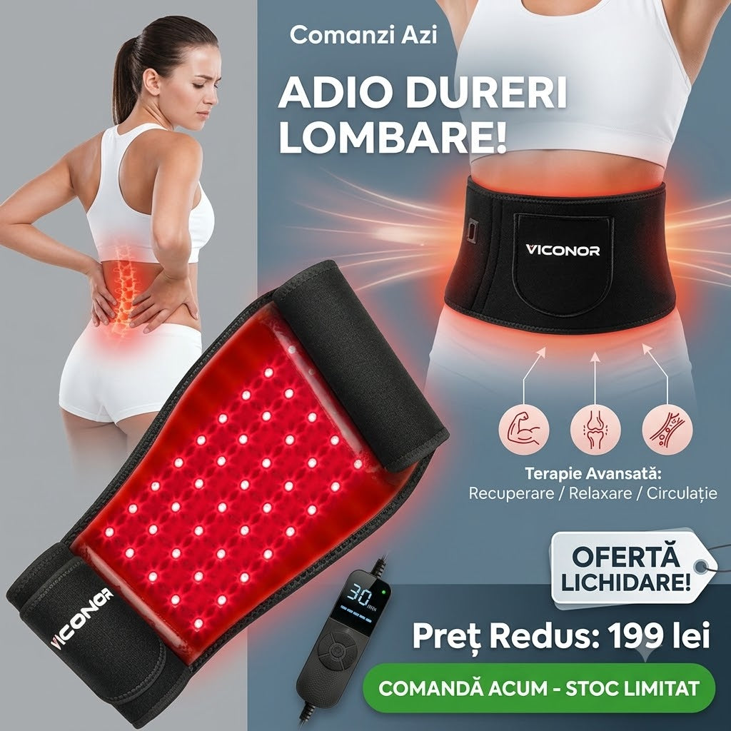 Centură Magnetică Lombară cu Dublă Compresie și Tije Metalice de Susținere