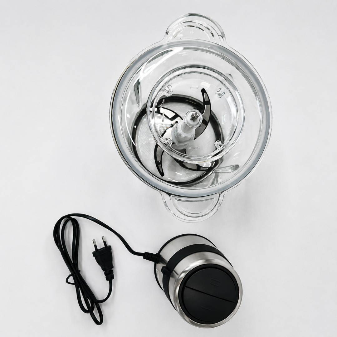 Tocător Electric de Bucătărie ADM, 500W, Bol 3L din Sticlă, 4 Lame Inox și 2 Viteze