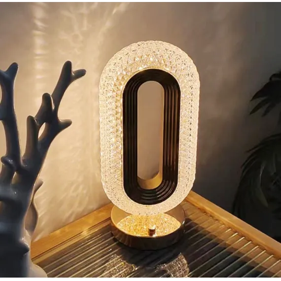 Lampa LED Decorativă din Cristal Acrilic, 3 Culori, Control Tactil, Reîncărcabilă USB – Model DIAMOND
