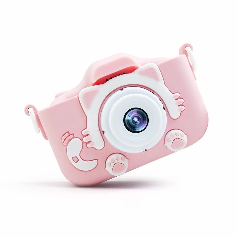 Camera foto digitala pentru copii Kitty, dual camera, card 4GB, 1440/1080p, Roz