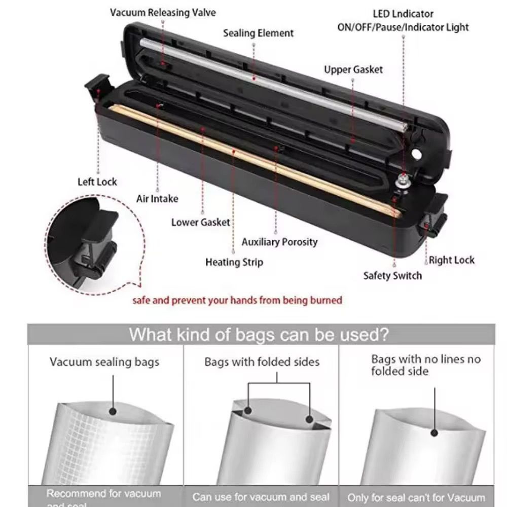 Aparat de vidat alimente Vacuum Sealer, electric, portabil