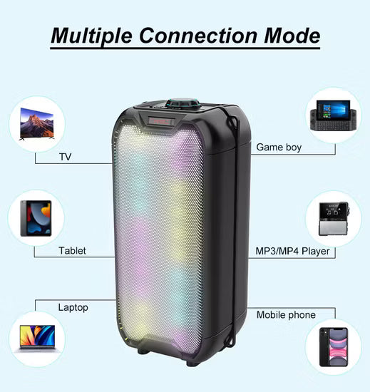 Boxă Portabilă Bluetooth ZQS-4235, Subwoofer Puternic, Lumini RGB, Wireless, Ideală pentru Exterior