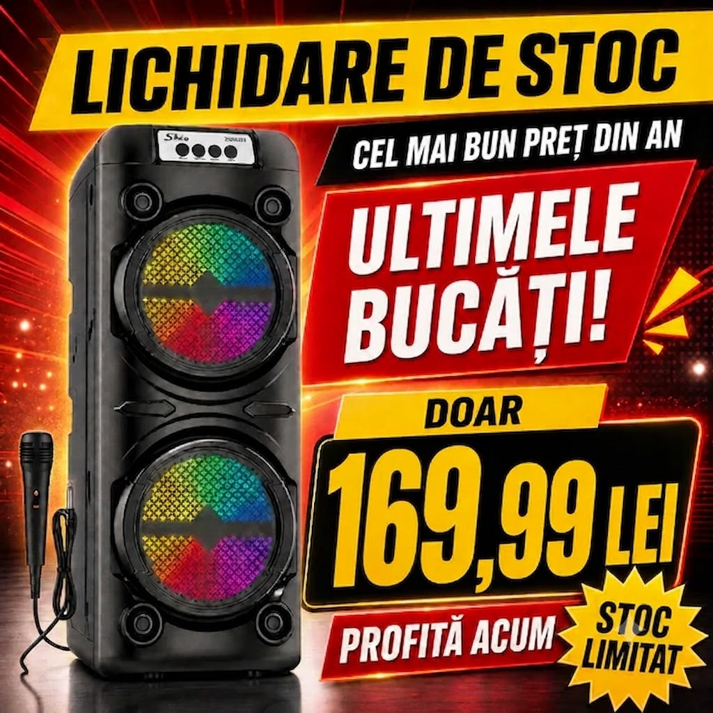 Boxa Portabila ZQS6223 2x10 W Subwoofer 6 inch cu Microfon