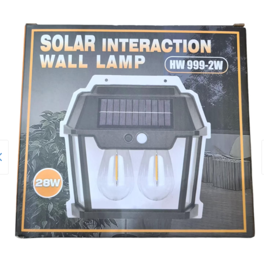 Lampă Solară de Perete HW 999, 28W, cu Senzor de Mișcare și Baterie Li-Ion